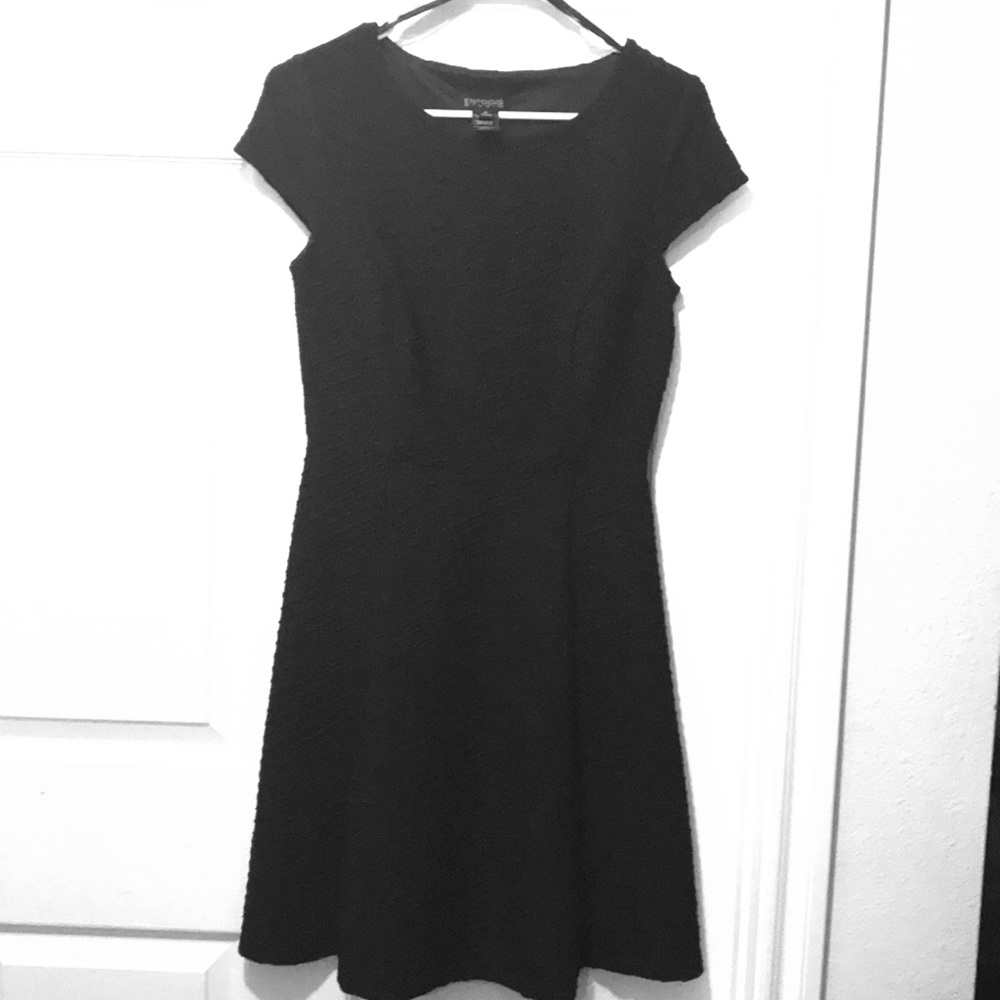 Black textured skater dress